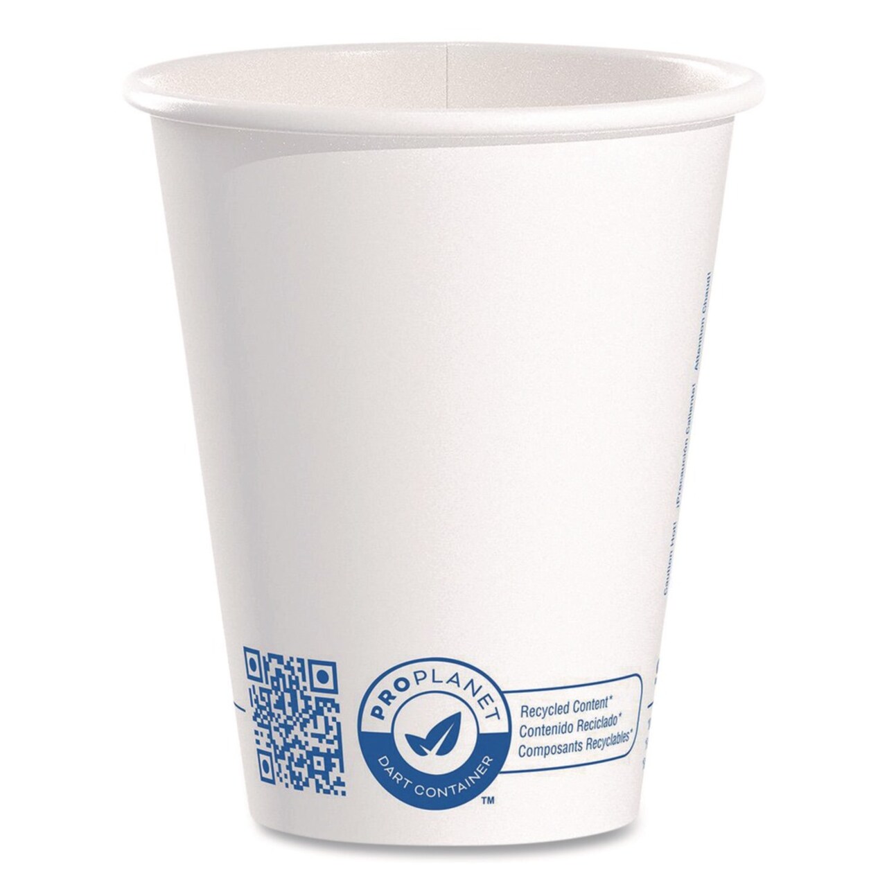 SOLO Recycled Content PCF Paper Hot Cups, ProPlanet Seal, 8 oz, White, 50/Pack